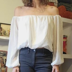 Elegant Off-Shoulder White Blouse